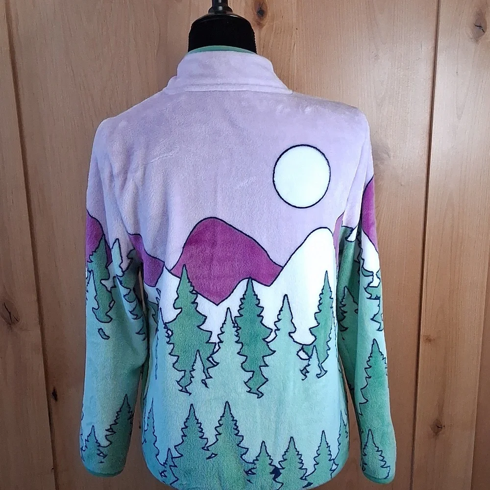 Peanuts Snoopy Size XS Character Sherpa Scenic Jacket Zip Up with Pockets NWT - Picture 3 of 7